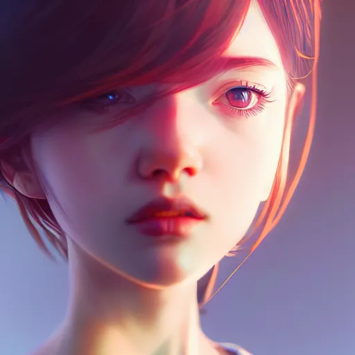 Image similar to girl by ilya kuvshinov, rtx reflections, octane render 1 2 8 k, extreme high intricate details by wlop, digital anime art by ross tran, wide shot, close up shot, composition by sana takeda, dramatic lighting by greg rutkowski