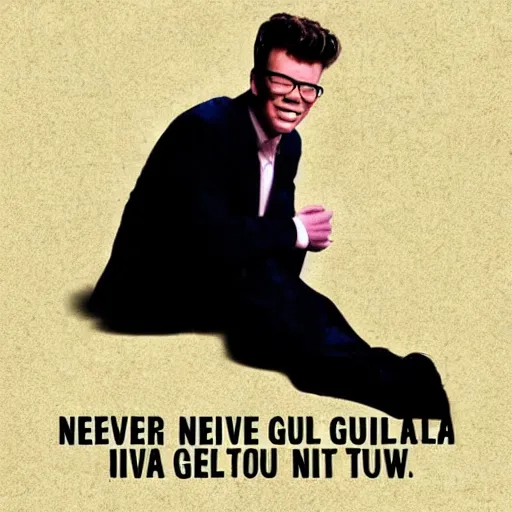 Image similar to never gonna give you up, never gonna let you down