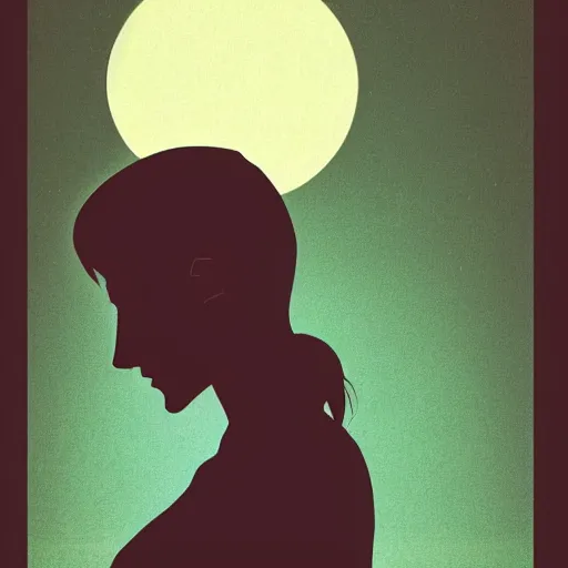 Image similar to the silhouette of an ear, by ilya kuvshinov, retro flat colors