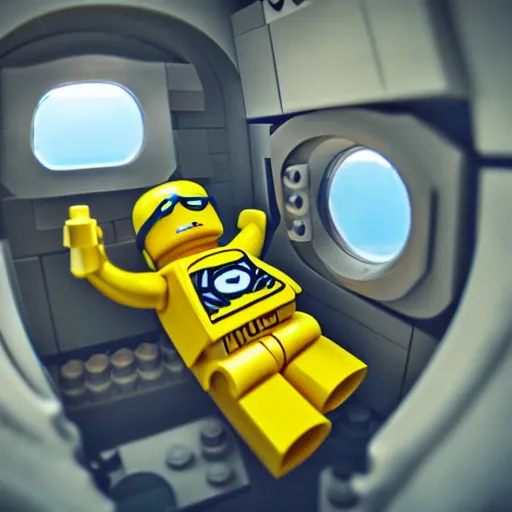 Image similar to lego minion astronaut in the spaceship by goro fujita, realism, sharp details, cinematic, highly detailed, digital, 3 d, yellow colors