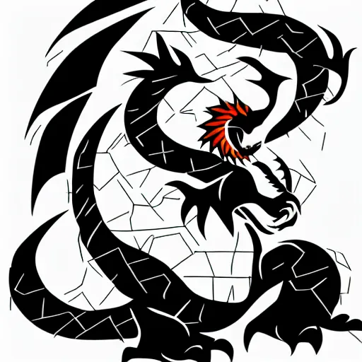 Image similar to vector art of welsh dragon and panda mixed, intercrossed, chimera, adobe illustrator