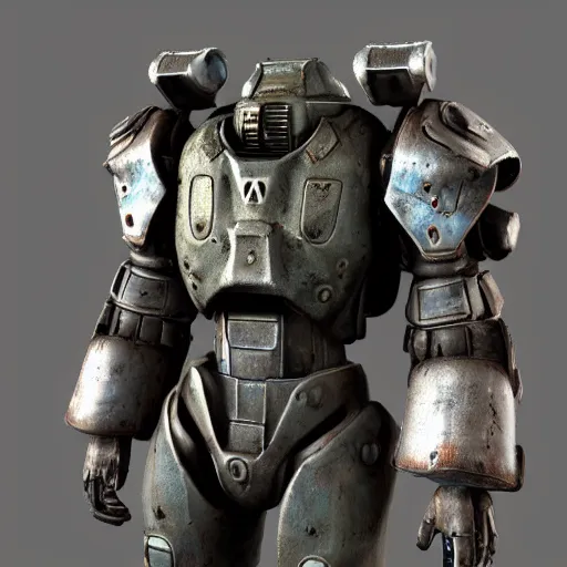 Image similar to a T-60 Power Armor from Fallout,