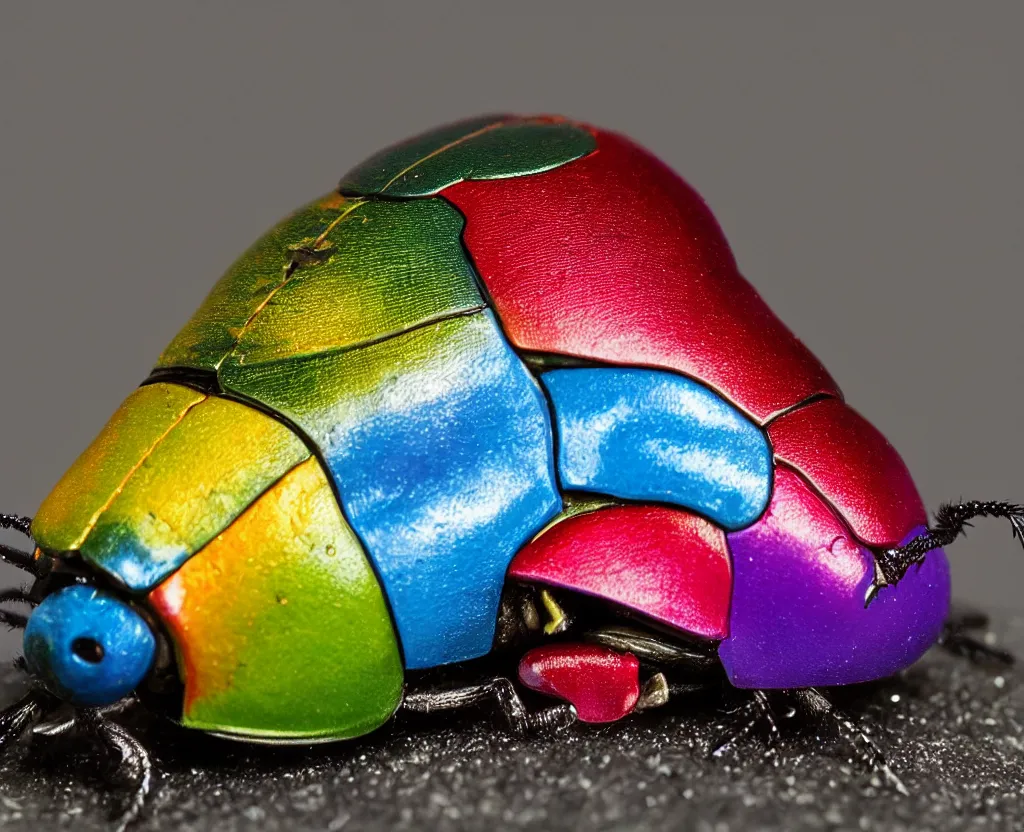 Prompt: a colorful beetle by thomas rousset