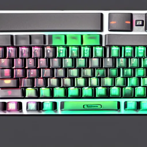 Prompt: RGB Keyboard configured with neonoir colors