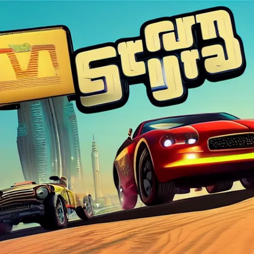 Image similar to gta : dubai by pixar