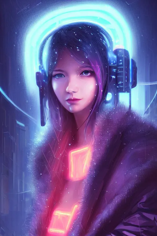 Image similar to portrait futuristic cute cyberpunk young female Alchemist, in futuristic stormy heavy snowy thunder flashing tokyo rooftop cyberpunk night, ssci-fi, fantasy, intricate, very very beautiful, elegant, neon light, highly detailed, digital painting, artstation, concept art, soft light, hdri, smooth, sharp focus, illustration, art by tian zi and craig mullins and WLOP and alphonse mucha