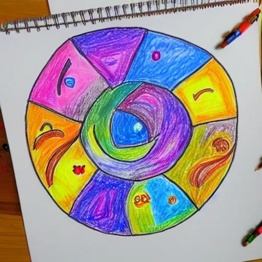 Image similar to the universe, children's drawing