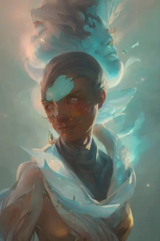 Image similar to ice portrait, peter mohrbacher, artgerm, cinematic, epic