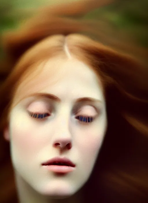 Prompt: Kodak Portra 400, 8K, ARTSTATION, Caroline Gariba, soft light, volumetric lighting, soft blur lighting background, highly detailed, britt marling style 3/4 , extreme Close-up portrait photography of a beautiful woman how pre-Raphaelites by Giovanni Gastel with her eyes closed,inspired by Ophelia paint, the face emerges from water of Pamukkale, underwater face, hair are intricate with highly detailed realistic beautiful brunch and flowers , Realistic, Refined, Highly Detailed, interstellar outdoor soft pastel lighting colors scheme, outdoor fine art photography, Hyper realistic, photo realistic