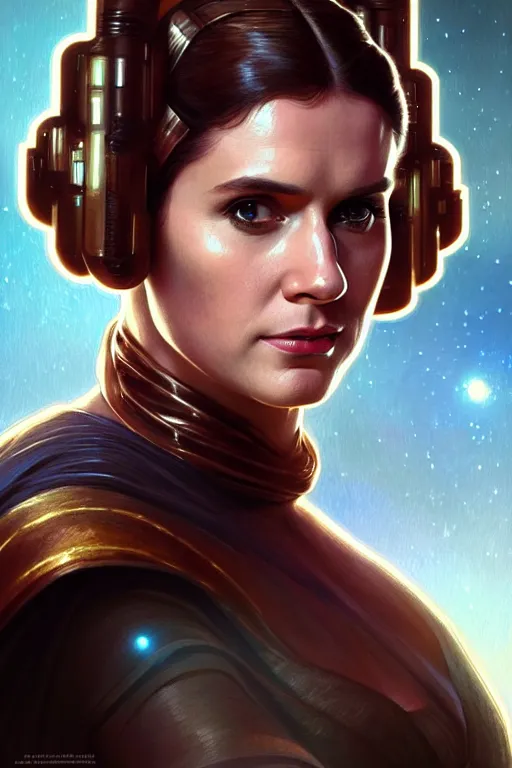 Prompt: portrait of henry cavill as princess leia, star wars, upper body, fantasy, intricate, elegant, highly detailed, digital painting, artstation, concept art, smooth, sharp focus, key light, illustration, art by artgerm and greg rutkowski and alphonse mucha