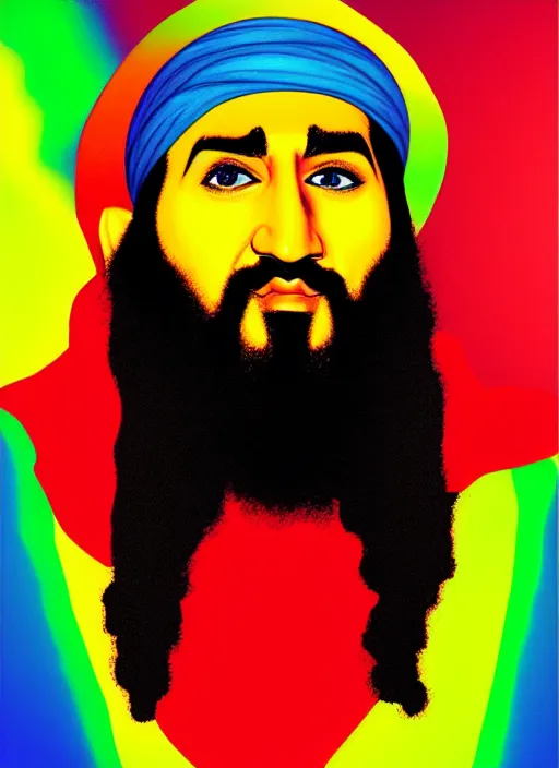 Image similar to nake d bin laden. pop art, no duplicate image, glowing lights, highly detailed, digital painting, artstation, concept art, smooth, sharp focus, illustration, art by richard hamilton and mimmo rottela