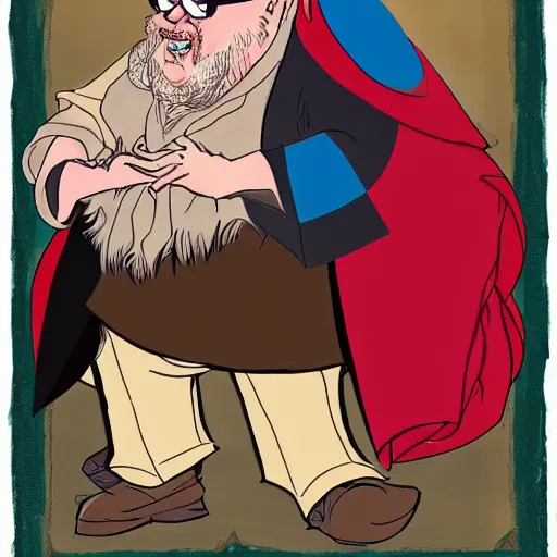 Image similar to George RR Martin as a Disney villain