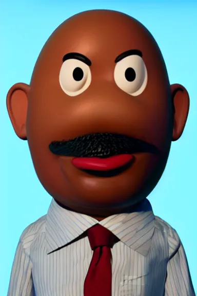 Image similar to Film still of Steve Harvey, as Mr. Potato Head from Toy Story (animated movie), no blur, no text!dream a cute femboy by Newmilky and Adrian Wilkins, artstation, 2D art, digital art, cute, photoshop