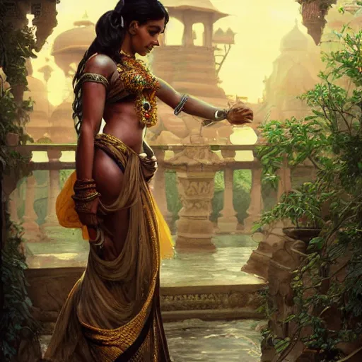 Image similar to indian woman doing push ups, ultra realistic, concept art, intricate details, highly detailed, photorealistic, octane render, 8 k, unreal engine. art by artgerm and greg rutkowski and alphonse mucha