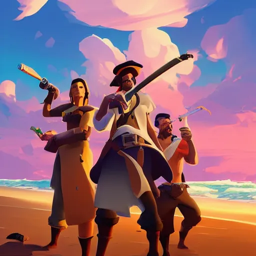 Image similar to painting treasure on sea of thieves game smooth median photoshop filter cutout vector, behance hd by jesper ejsing, by rhads, makoto shinkai and lois van baarle, ilya kuvshinov, rossdraws global illumination