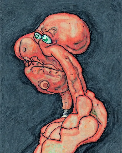 Prompt: portrait of zoidberg by egon schiele in the style of greg rutkowski