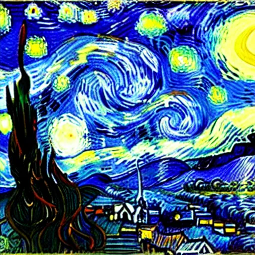 Prompt: The Starry Night by Salvador Dalí