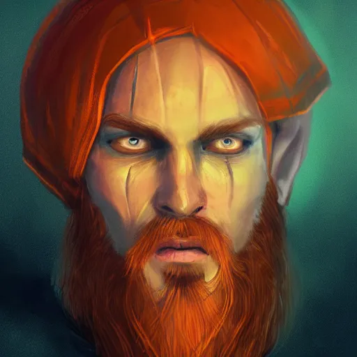 Image similar to fantasy orange viking, portrait, d & d, science fiction, concept art, matte, sharp focus, illustration, concept art,