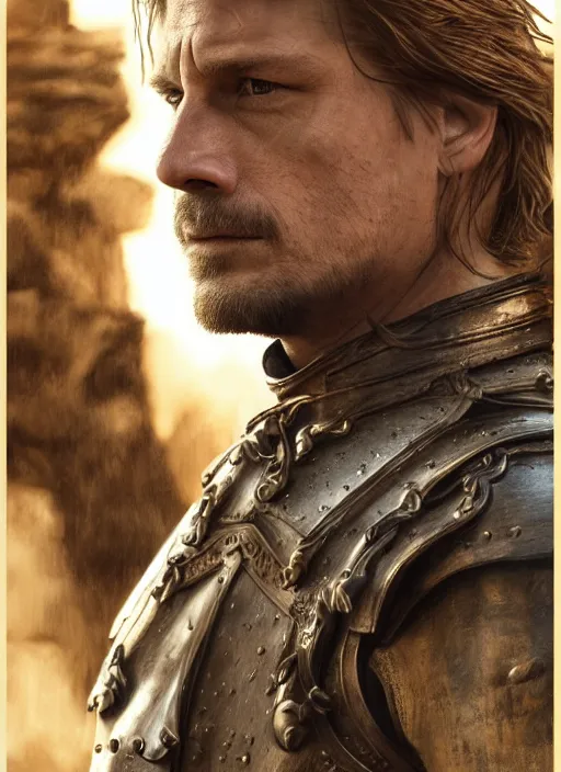 Prompt: jaime lannister, game of thrones, super highly detailed, professional digital painting, concept art, smooth, sharp focus, no blur, no dof, extreme illustration, unreal engine 5, photorealism, hd quality, 8 k resolution, cinema 4 d, 3 d, beautiful, cinematic, art by artgerm and greg rutkowski and alphonse mucha and loish and wlop