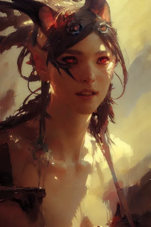 Prompt: nyanners portrait dnd, painting by gaston bussiere, craig mullins, greg rutkowski, yoji shinkawa