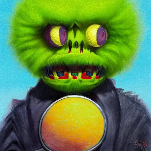 Image similar to a portrait of a tennis ball monsters, digital art, fantasy, magic, chalk, trending on artstation, ultra detailed, professional illustration by basil gogos