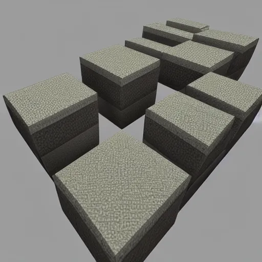 Prompt: a 3d render of a minecraft cobblestone block