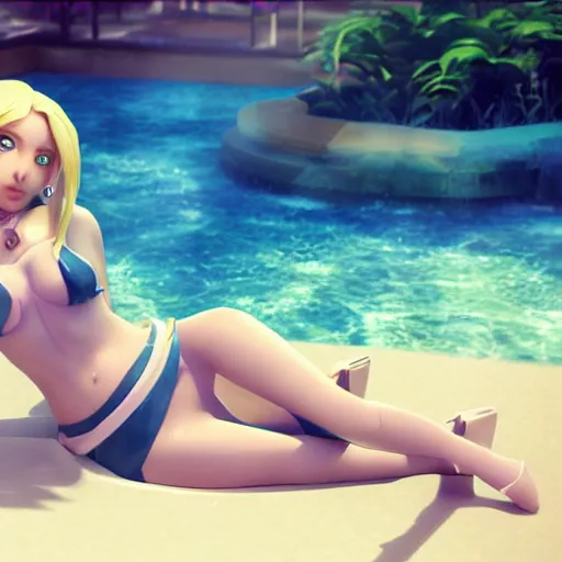 Image similar to pool party lux ( league of legends ), 3 d octane render trending on artstartion