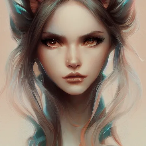 Image similar to fox girl, long hair, gorgeous, amazing, elegant, intricate, highly detailed, digital painting, artstation, concept art, sharp focus, illustration, art by Ross tran