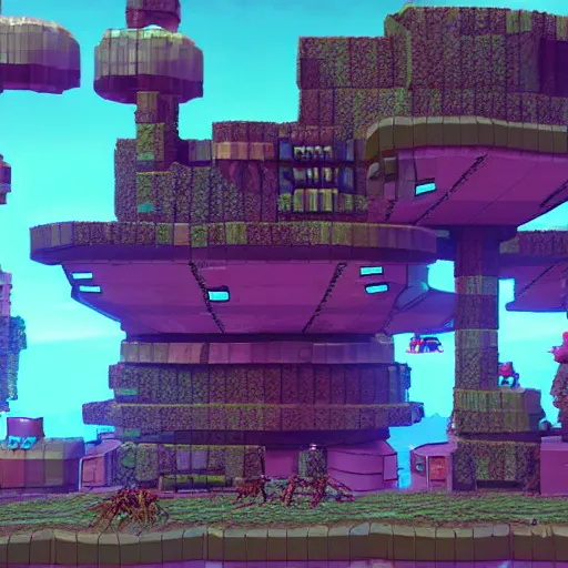 Prompt: 3 d metroidvania styled scifi island in a storm