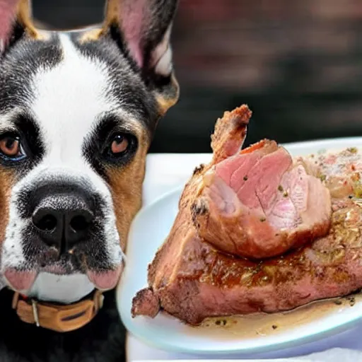 Image similar to dog vs pork chop