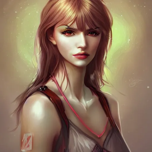 Prompt: fantasy magic fashion girl portrait, sci-fi, glossy eyes, face, long hair, fantasy, intricate, elegant, highly detailed, digital painting, artstation, concept art, smooth, sharp focus, illustration