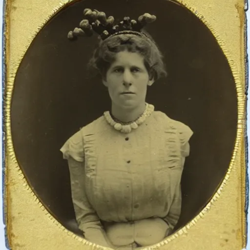 Image similar to Portrait of a 19th century woman with antlers, 1900s photography