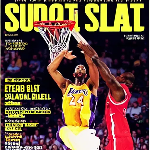 Image similar to basket ball shot kobe slam dunk magazine cover 🔥 🔥 🔥 🔥