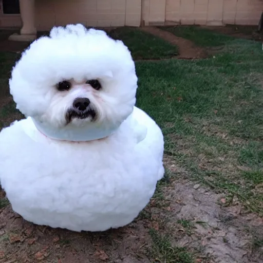 Image similar to bichon frise as the stay puft marshmallow man