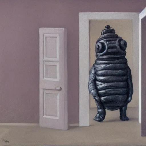 Image similar to tardigrade in style of vilhelm hammershoi