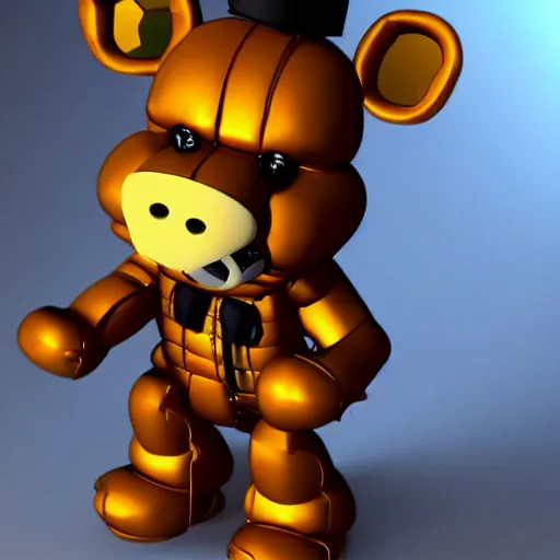 Image similar to impressive detailed 3D render of freddy fazbear, ray tracing