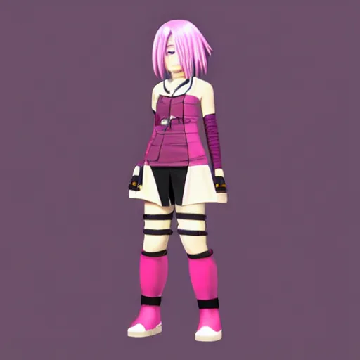 Prompt: Sakura Haruno , 2d skin concept model