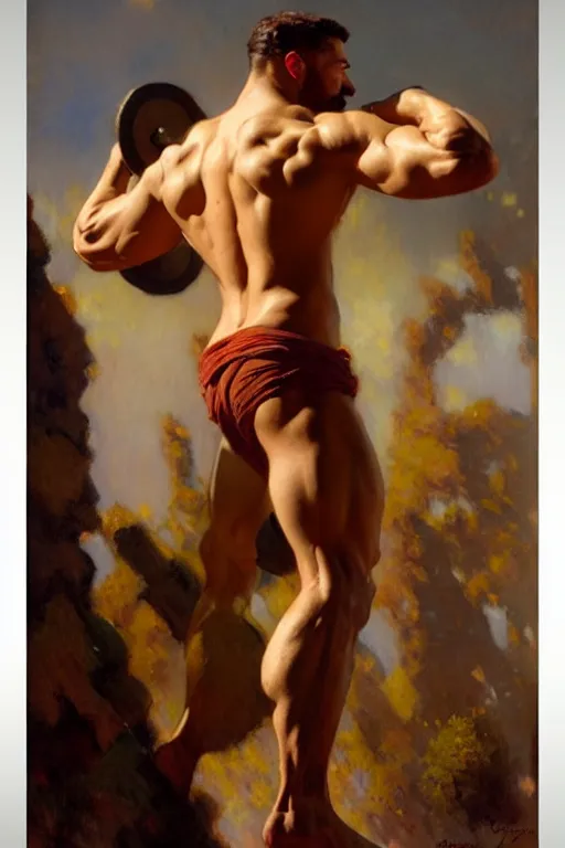 Prompt: muscular gigachad, painting by gaston bussiere, craig mullins, j. c. leyendecker