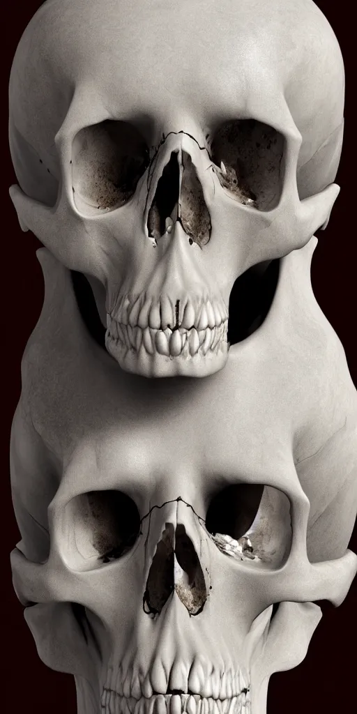 Prompt: melting skull, marble statue, highly detailed, 4 k