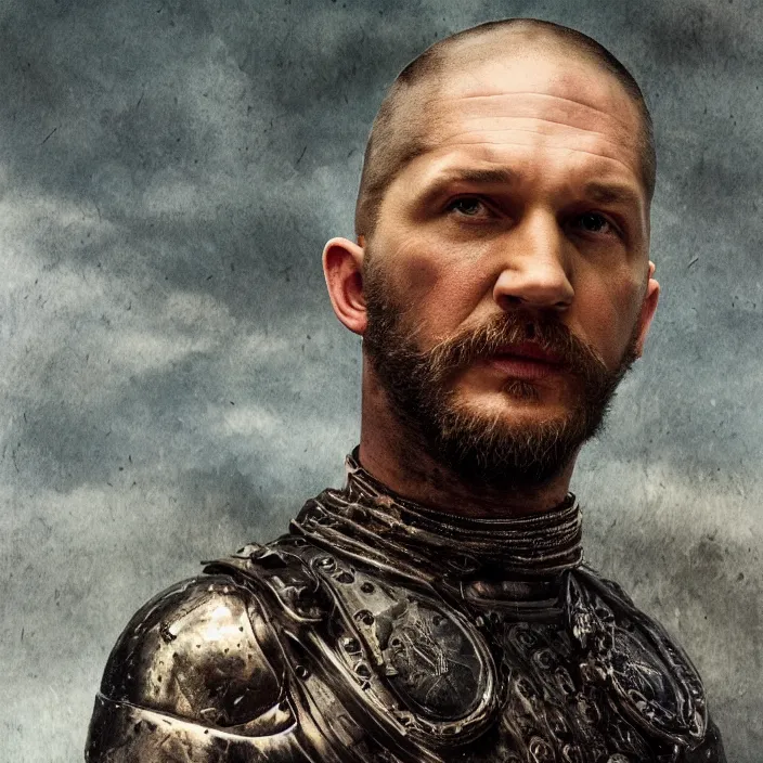 Image similar to professional photographic portrait of tom hardy as machiavelli vanquished scifi aliens strewn over the ground, renaissance style, fine art piece, incredible detail, vray rendering, high octane,