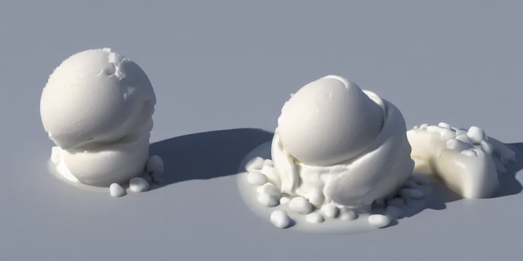 Prompt: marshmallow fur white cate ice cream, 3 d render, 8 k, pixar style