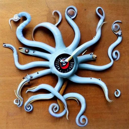 Image similar to octopus clock, real tentacles