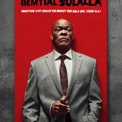 Image similar to better call saul poster starring samuel l jackson, tv show poster