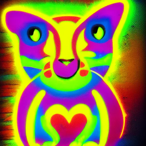 Prompt: neon colorful vibrant kitten by mcbess