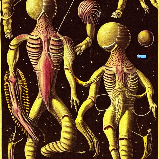 Prompt: illustration of aliens. 1 5 2 3