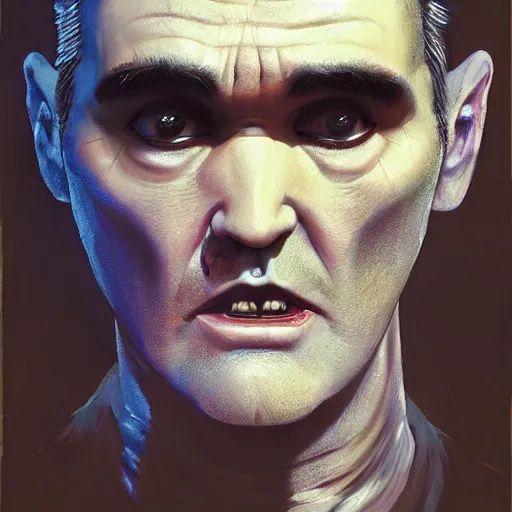 Prompt: early morrissey as a zombie, 7 days to die zombie, fine art, award winning, intricate, elegant, sharp focus, cinematic lighting, rimlight, digital painting, 8 k concept art, art by z. w. gu, art by brom, art by michael hussar, 8 k