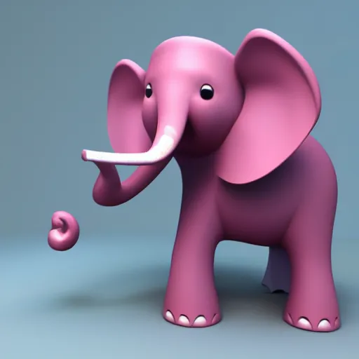 Image similar to 3D model of a pink elephant dancing