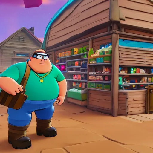 Prompt: peter griffin in the fortnite item shop