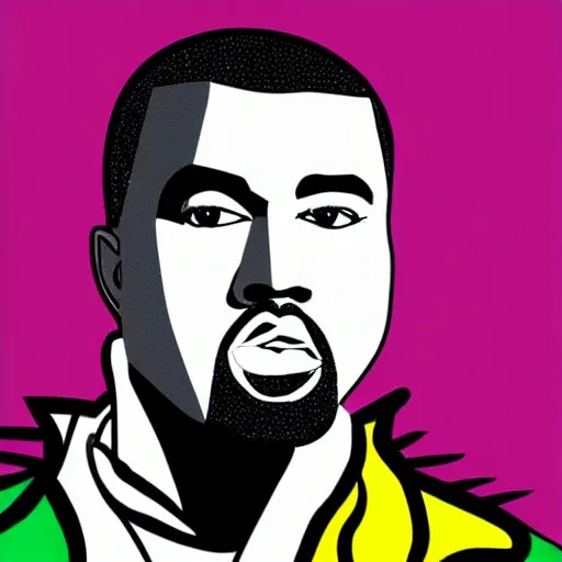 Image similar to sharp Kanye West by Roy Lichtenstein