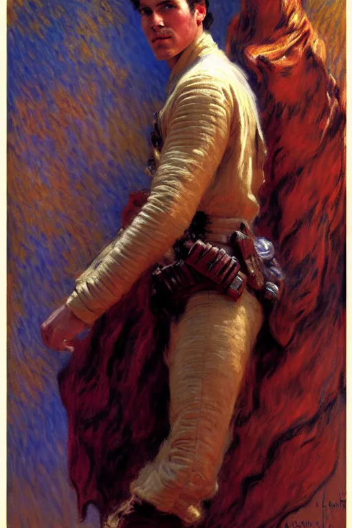 Image similar to attractive male, star wars, painting by, gaston bussiere, craig mullins, j. c. leyendecker, claude monet